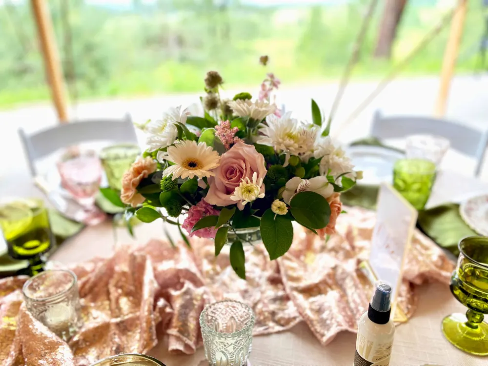 floral arrangement on table